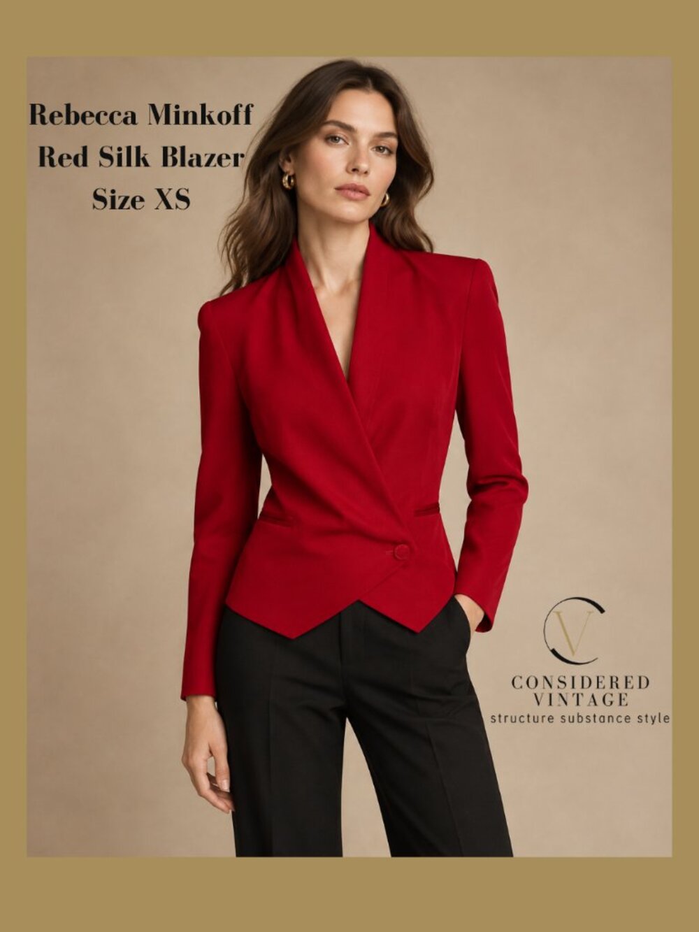 ✨Rebecca Minkoff Red Silk Asymmetrical Becky Blazer Jacket Size XS✨